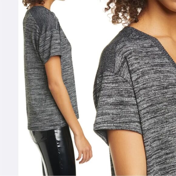 RAG & BONE | Avryl Gray/Black Heathered V-Neck Short Sleeve Tee Women’s Size XL - Picture 9 of 9